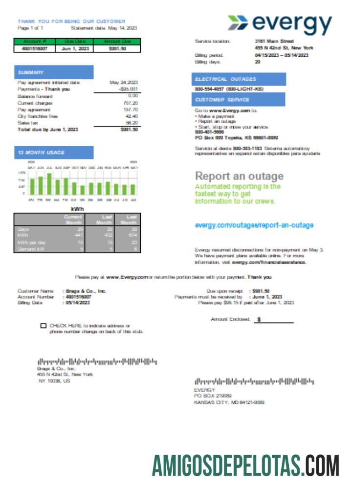 Projeto de lei de serviços públicos de eletricidade de Missouri Evergy, SCR amostra